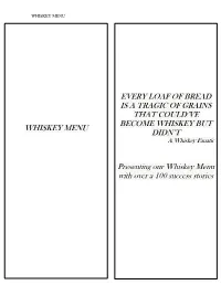 View the Full Whiskey Menu