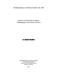 Working Papers in African Studies No. 269