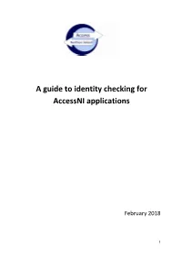 A Guide to Identity Checking for Accessni Applications