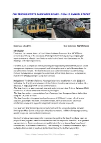 Chiltern Railways Passenger Board - 2014-15 Annual Report