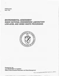 Environmental Assessment Idaho National Engineering Laboratory Low-Level and Mixed Waste Processing