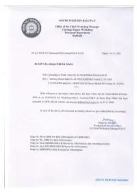 Final Voters List As on 30-09-2020 of Hubballi Workshop and Stores Dept