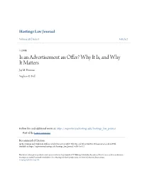 Is an Advertisement an Offer? Why It Is, and Why It Matters Jay M