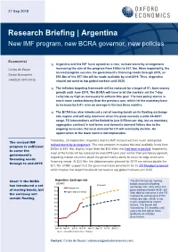 New IMF Program, New BCRA Governor, New Policies