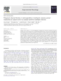 Potassium Channel Blocker, 4-Aminopyridine-3-Methanol, Restores Axonal Conduction in Spinal Cord of an Animal Model of Multiple Sclerosis