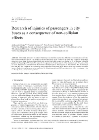 Research of Injuries of Passengers in City Buses As a Consequence of Non-Collision Effects