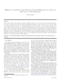Talking at Cross-Purposes. How Einstein and Logical Empiricists Never Agreed on What They Were Discussing About