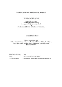 Tender Document to Provide Services of Teaching Human Resources For