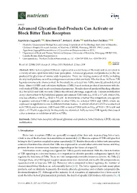 Advanced Glycation End-Products Can Activate Or Block Bitter Taste Receptors