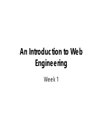 An Introduction to Web Engineering