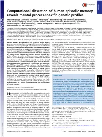 Computational Dissection of Human Episodic Memory Reveals Mental