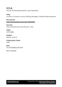 Conflicts of Interest and the Shifting Paradigm of Athlete Representation