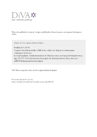 Corporate Social Responsibility (CSR) in the Welfare State: Experiences from Mining Communities in Sweden