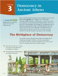 Democracy in Ancient Athens Was Different from What We Have in Canada Today