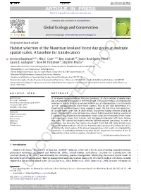 Habitat Selection of the Mauritian Lowland Forest Day Gecko at Multiple Spatial Scales: a Baseline for Translocation