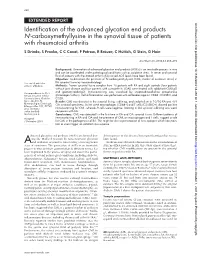 Identification of the Advanced Glycation End Products Ne