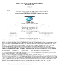 PFIZER INC. (Exact Name of Registrant As Specified in Its Charter)
