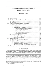 Restructuring the Odious Debt Exception