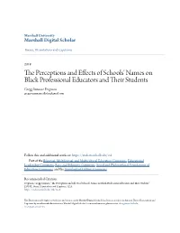 The Perceptions and Effects of Schools' Names on Black