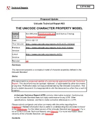 UTR #23: the Unicode Character Property Model