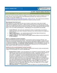 Anatomy of an Automated Testing Framework