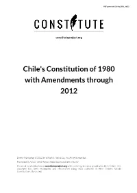 Chile's Constitution of 1980 with Amendments Through 2012