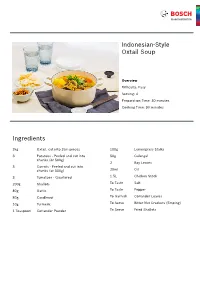 Indonesian-Style Oxtail Soup Ingredients