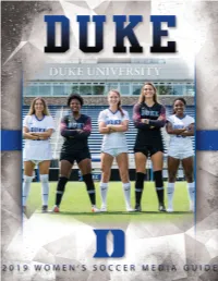 1 Introduction 2019 @Dukewsoc Media Guide