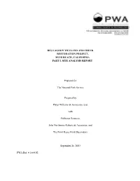 BIG LAGOON WETLAND and CREEK RESTORATION PROJECT, MUIR BEACH, CALIFORNIA PART I. SITE ANALYSIS REPORT Prepared for the Nationa