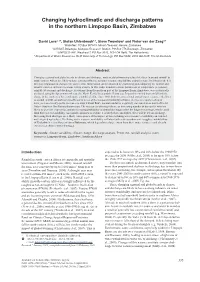 Changing Hydroclimatic and Discharge Patterns in the Northern Limpopo Basin, Zimbabwe