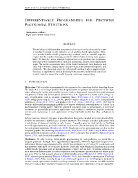 Differentiable Programming for Piecewise Polynomial