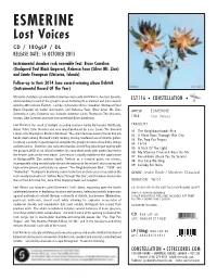 ESMERINE Lost Voices CD / 180Glp / DL RELEASE DATE: 16 OCTOBER 2015