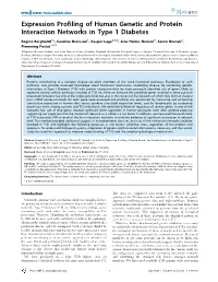 Expression Profiling of Human Genetic and Protein Interaction Networks in Type 1 Diabetes