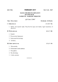 FORENSIC MEDICINE QP Code