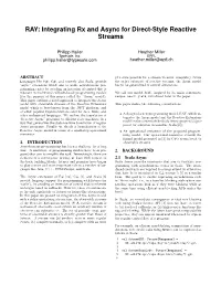 Integrating Rx and Async for Direct-Style Reactive Streams
