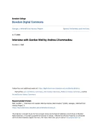 Interview with Gordon Weil by Andrea Lâ•Žhommedieu
