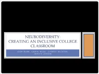 Neurodiversity: Creating an Inclusive College Classroom