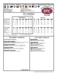 2014-15 OVC Basketball Notes.Indd