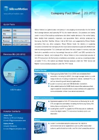 2Q 2012 Company Fact Sheet