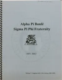 Alpha Pi Boule Sigma Pi Phi Fraternity