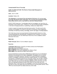 Commonwealth Forum Transcript