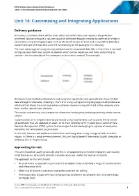 Customising and Integrating Applications