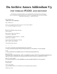 Da Archive Annex Addendum V3 PDF THREAD #100 and BEYOND!