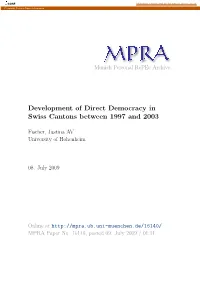 Development of Direct Democracy in Swiss Cantons Between 1997 and 2003