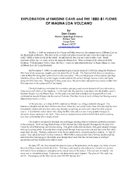 Exploration of the Emesine Cave and the 1880-81 Flows of Mauna Loa