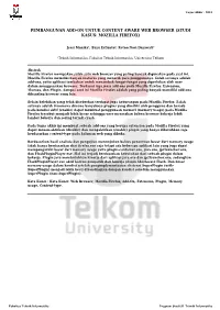 Pembangunan Add-On Untuk Content Aware Web Browser (Studi Kasus: Mozilla Firefox)