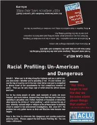 Un-American Racial and Dangerous Profiling