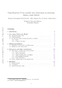 Using Raspberry Pi for Scientific Video Observation of Pedestrians During A