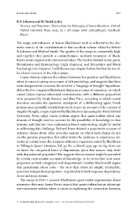 607 RN Johnson and M. Smith (Eds.) the Range and Influence of Simon Blackburn's Work Is Reflected in The
