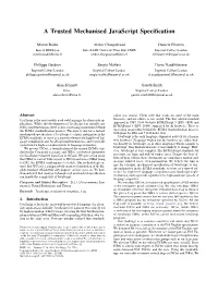 A Trusted Mechanised Javascript Specification